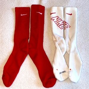 Two Pairs of Nike Socks - Red/White